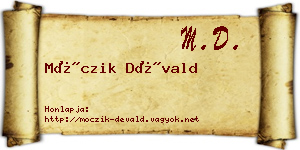 Móczik Dévald névjegykártya